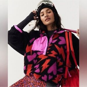Free People Hit The Slopes Printed Fleece Pullover